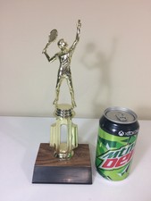 Vintage 1990s Mens or Boys Tennis Trophy 10.5" Tall Very Nice Condition #3a