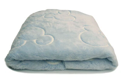 Minky Plüsch bilateral, leuchtet im Dunkeln, Maus auf blauem 50 x 160 cm - Bild 1 von 4