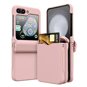 For Samsung Galaxy Z Flip 6/5/4 Hinge Protection Rugged Case Cover w/Card Pocket - Picture 1 of 18