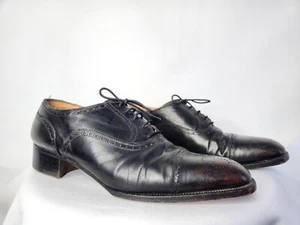 Men’s Vintage Gucci Black Lace Up Leather Oxford Dress Shoes 80s 44 US 10.5 - Picture 1 of 13