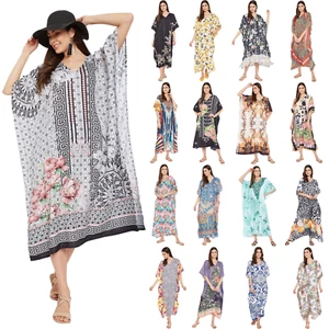 Women 3/4 Sleeve Kaftan Maxi Gown Long Evening Party Dress Nightwear Nightgown - Picture 1 of 359