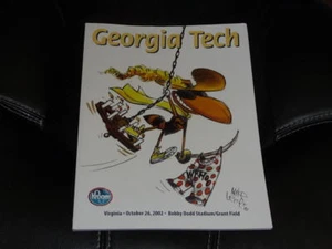 2002 VIRGINIA AT GEORGIA TECH COLLEGE FOOTBALL PROGRAM NEAR MINT - Picture 1 of 1