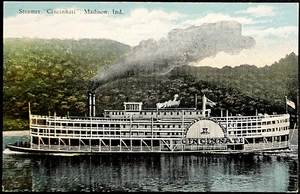 Ship, Steamboat: Steamer Cincinnati, Madison, IN. 1924. - Picture 1 of 2