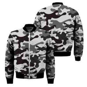Giacca classica con cerniera mimetica stampa 3d per uomo sport outdoor giacche mimetiche - Foto 1 di 37