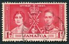 JAMAICA 1937 1d scarlet SG118 used NG Coronation Omnibus Issue d ##W26