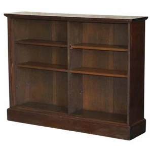 1 OF 2 ANTIQUE VICTORIAN DWARF OPEN LIBRARY BOOKCASES WITH TWO SHELVES PER SIDE - Picture 1 of 12
