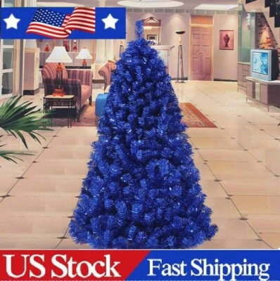 fast 5 6 7 8 FT Blue Christmas Xmas Tree Undecorated Festival Holiday Winter - Image 1 of 4