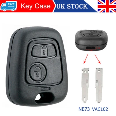 For Peugeot 107 206 207 306 307 407 Citroen C1 C2 C3 2 Button Key Fob Case Shell