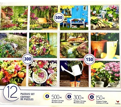 Cardinal Gardens & Flowers Multi Pack 12  Different Jigsaw Puzzles & Sizes - Image 1 of 4