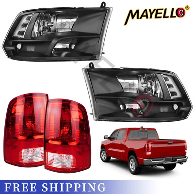 4 luces traseras rojas OE + faros negros para Dodge Ram 1500 2500 3500 2009-2018 Foto 1 de 4
