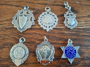 6 Silver hallmarked badges or fobs. - Picture 1 of 2