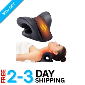 Neck Pain Relief Traction Pillow - Heated Support Device for Ergonomic Comfort - Picture 1 of 9