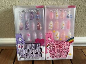 Wet n Wild Care Bears Nails Set Good Vibes Only Think Happy Thoughts Lot Of 2