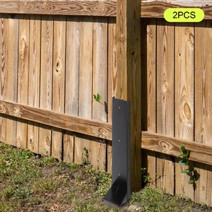 2pcs Fence Post Repair Kit Steel 6x6 Fence Post Support Fence Repair Tools Black - Picture 1 of 19