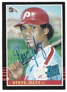 1985 DONRUSS STEVE JELTZ PHILADELPHIA PHILLIES SIGNED ON RATED ROOKIE CARD #44 - Picture 1 of 1