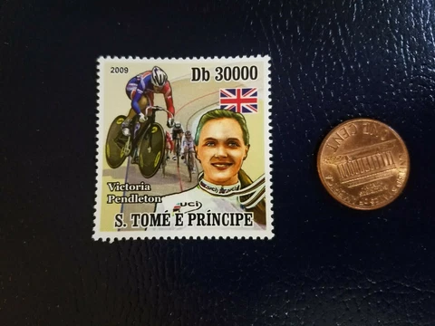 Victoria Pendleton Bicycler Cycling Cyclist S. Tome E Principe 2009 STAMP Cover