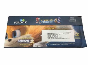 Rare Valpak Sonic The Hedgehog 2 Video Game Movie Promo Coupon Save Pack SEGA - Picture 1 of 7