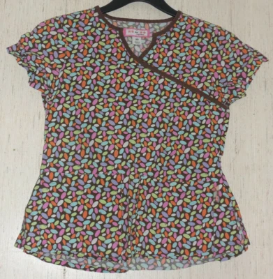 EXCELENTE koi por Kathy Peterson MARROM COM ESTAMPA DE GELEIAS ESFOLIANTES TAMANHO SUPERIOR XS - Imagem 1 de 3