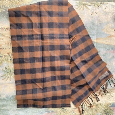 David & Young Bufanda Suave Que Cachemira D&Y Largo Marrón Reloj Cuadros Foto 1 de 4