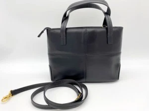 Aigner Purse Leather Handbag Shoulder Bag Zip Top Small Black Purse - Picture 1 of 11