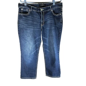 Nine West Women's Capri Jeans Denim Blue Stretch Size 14 Waist 31 - Picture 1 of 11