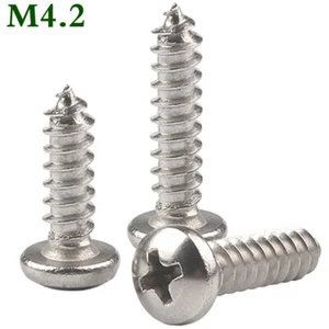 M4.2 Metric A2 Stainless Steel Phillips Pan Head Screws Self Tapping Wood Screws - Picture 1 of 12