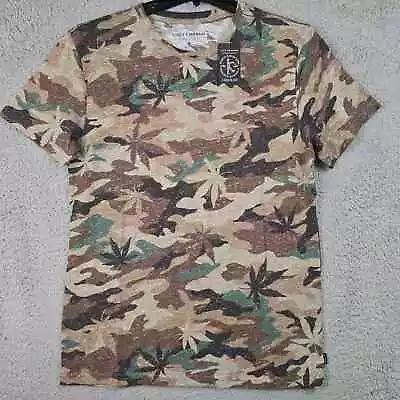 Lucky Brand Camo Shirt Mens Medium M Brown Ganja Military Work Casual Linen NWT - Image 1 of 4