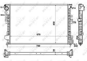 NRF Radiator for Fiat Scudo JTD 16V 2.0 Litre Diesel May 1999 to May 2006 - Picture 1 of 8