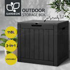 Gardeon Outdoor Storage Box 118l Container Lockable Indoor Garden Shed Toy Tool