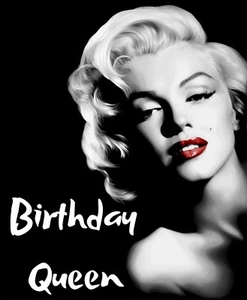 Birthday Queen Monroe Iron On Transfer For T-Shirt & Other Light Color Fabric #2 - Imagen 1 de 4