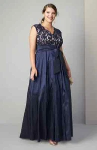 Eliza J Lace & Taffeta Ballgown (size 16W) - Picture 1 of 7