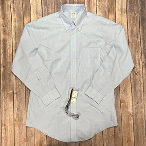 NUEVA Camisa de Vestir Brooks Brothers Manga Larga Botón Para Hombres 16/33 Azul Ajustada Nueva con Etiquetas - Imagen 1 de 7