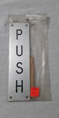 LETRERO DE PUERTA DE EMPUJE VINTAGE SELLADO NOS Foto 1 de 2