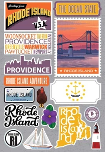 Reminisce Jet Setters 3.0 Dimensional Stickers-Rhode Island JET-038 - Bild 1 von 1