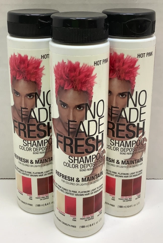 No Fade Fresh Color Depositing Shampoo Hot Pink 6.4 FL Oz Black Cap