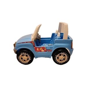 Vintage 1999 Barbie Blue Beach Cruiser Jeep Wrangler Goodyear Tires - Foto 1 di 8