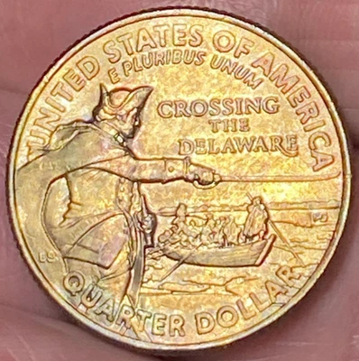 2021-D Washington Quarter Crossing the Delaware Gold Toned Coin  #3 - Image 1 of 4