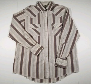 Vintage Express Riders Mens Large Pearl Snap Shirt ( L ) Striped Long Sleeve USA - Picture 1 of 5