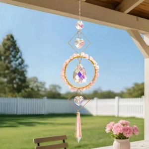 Colorful Sun Catcher, Crystal Prism Suncatcher for Indoor Window Hanging, Rose - Picture 1 of 5