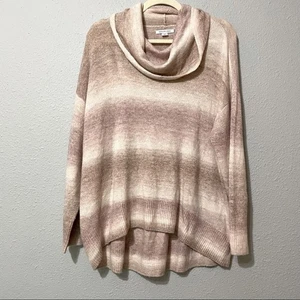 Suéter American Eagle Rosa Crema Rayas Capucha Cuello Súper Suave Mujer M De Gran Tamaño - Imagen 1 de 9