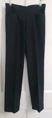Time And Tru Pull On Straight Leg Mid Rise Pants Size Large 12-14 Black  - Image 1 of 4