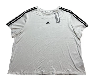 Adidas Plus Size Aeroready Train Essentials 3-Stripes T-Shirt- White Size 2X NWT - Image 1 of 4