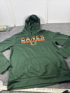 Miami Canes Green Hoodie, Size Large Fanatics - Picture 1 of 6