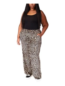 MICHAEL MICHAEL KORS Womens Beige Wide Leg Velour High Waist Pants Plus 1X - Picture 1 of 11