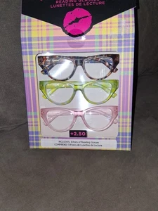 Occhiali da lettura Betsey Johnson confezione da 3 +2,50 nuovi scatola sigillata - Foto 1 di 4