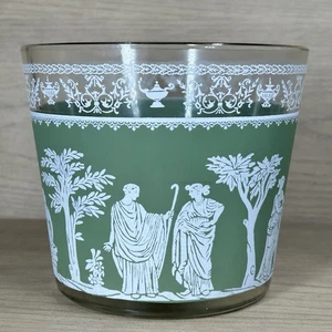 Vintage Jeanette Hellenic Green Ice Bucket Wedgwood Jasperware Style - Picture 1 of 8