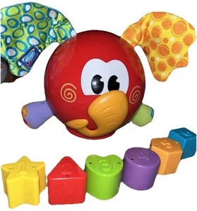 Playgro Elephant Shape Sorter w/6 Shapes Crinkle Ears Turning Nose Toddler Toy - Picture 1 of 4