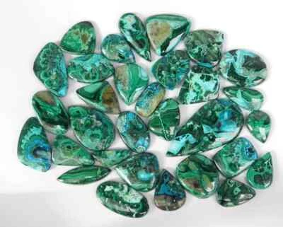 Best Quality Natural Azurite Malachite Mix Shape Cabochon Gemstone Wholesale Lot - Image 1 of 4
