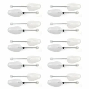 10 x PARES DE ZAPATOS ÁRBOL ÁRBOLES PLÁSTICO MANTENER FORMA ZAPATOS CALZADO BLANCO NUEVO - Imagen 1 de 12