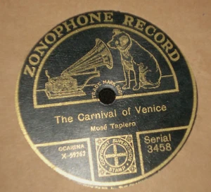 1920s ZONOPHONE 3458 - 10" 78 rpm - ALBERT MÜLLER / MOSE TAPIERO – - Imagen 1 de 2